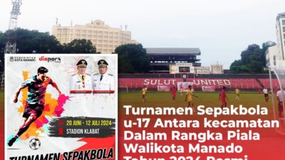 Turnamen sepakbola U-17 antar kecamatan dalam rangka Piala Walikota Manado Tahun 2024 Resmi Digelar