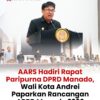 AARS Hadiri Rapat Paripurna DPRD Manado, Wali Kota Andrei Paparkan Rancangan APBD Manado 2026