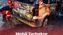 Mobil Terbakar di Dendengan Luar, Damkar Manado Bertindak Cepat